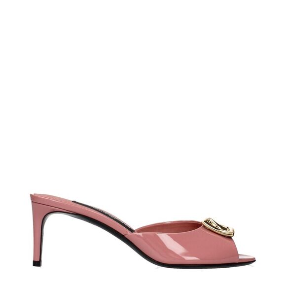 Dolce & Gabbana Pink Leather Stiletto Heel Women's Sandals